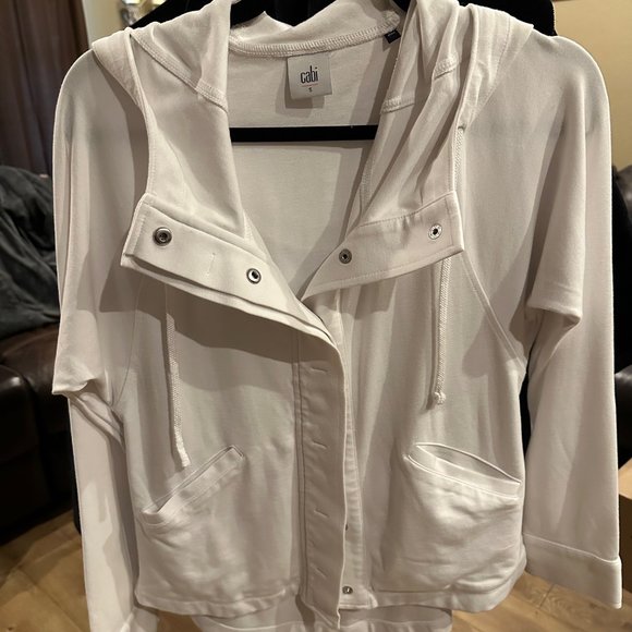 Cabi Soho Hoodie White Stretch - Picture 3 of 6